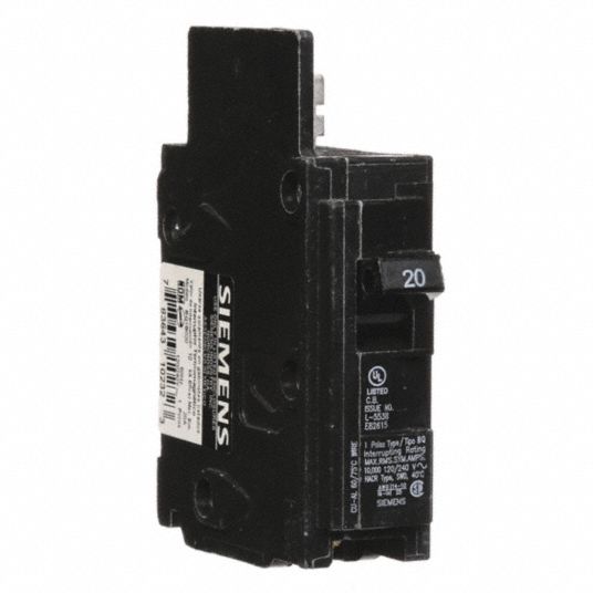 SIEMENS Miniature Circuit Breaker 20 A Amps, 120V AC, Single Phase