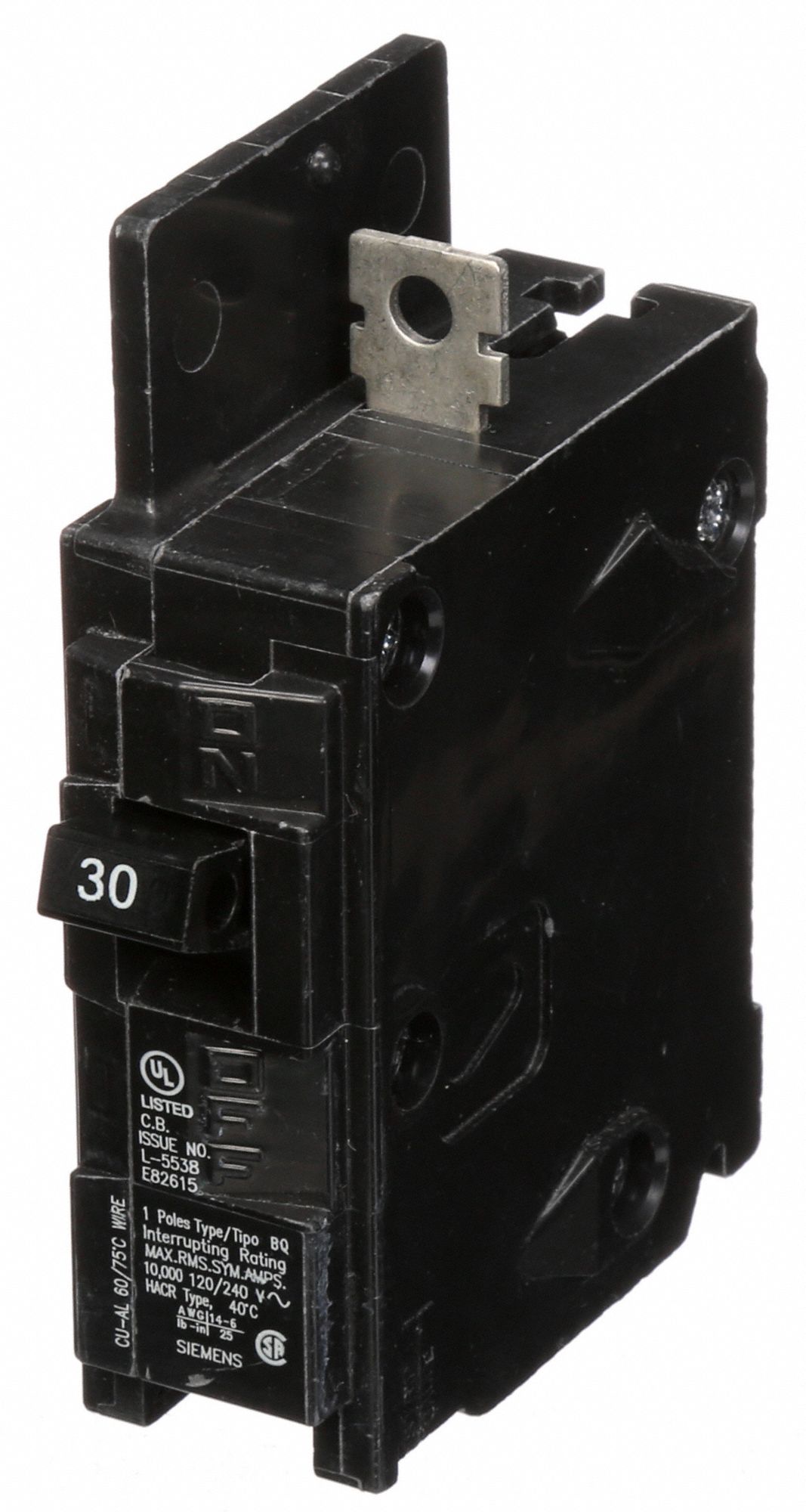 SIEMENS Miniature Circuit Breaker 30 A Amps, 120V AC, Single Phase
