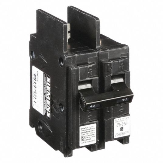 40 A Amps, 120/240V AC, Miniature Circuit Breaker - 3HZU4|BQ2B040 ...