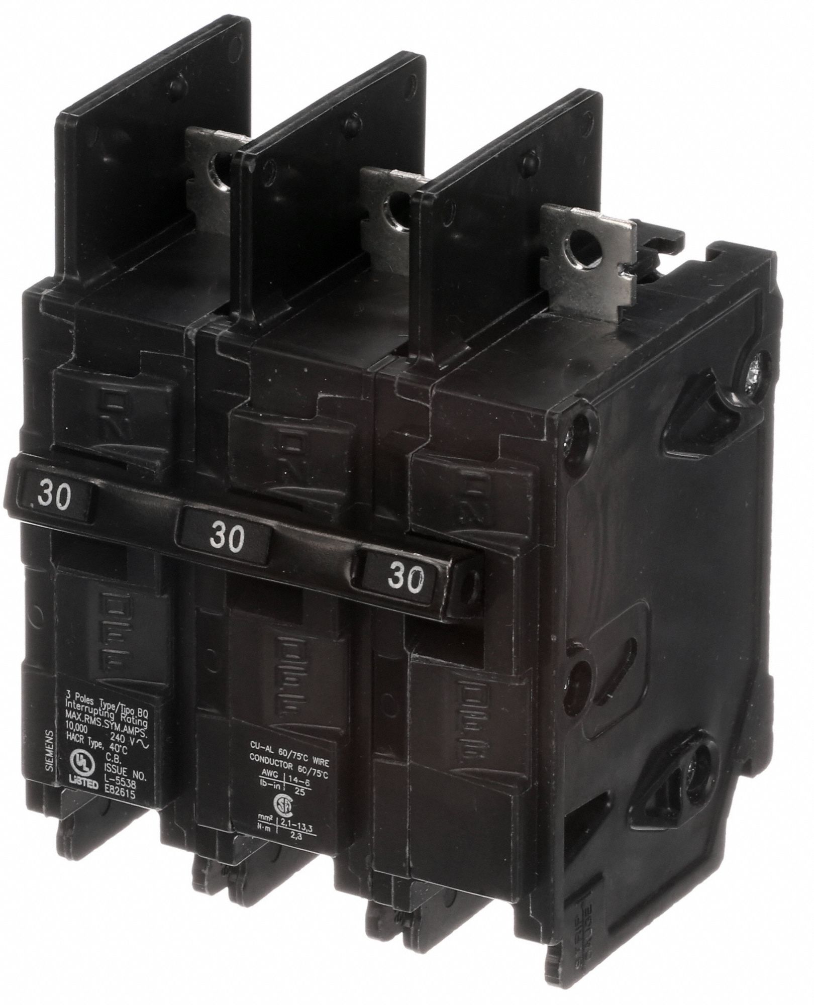 SIEMENS Miniature Circuit Breaker 30 A Amps, 240V AC, Three Phase
