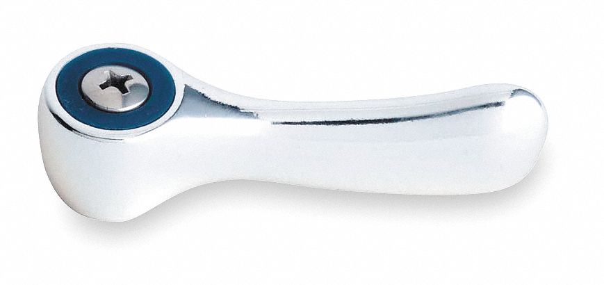 Handle: Chicago Faucets, Lever Handle, Use with Hot/Cold Water Temp, Metal, 2 PK