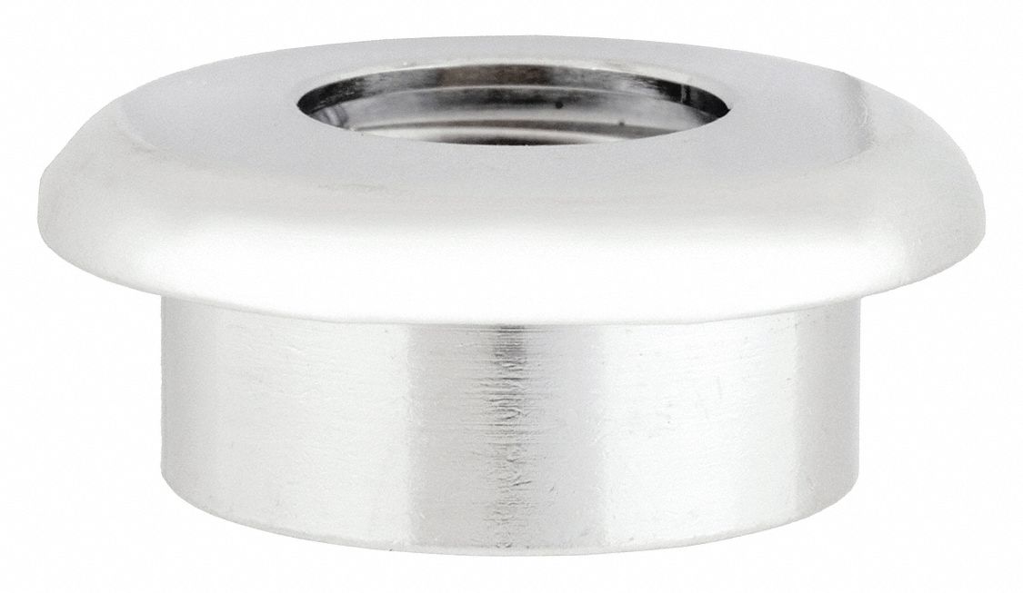 Escutcheon Nut: Chicago Faucets, Brass, Chrome, Escutcheon, 3/8 in Overall Ht