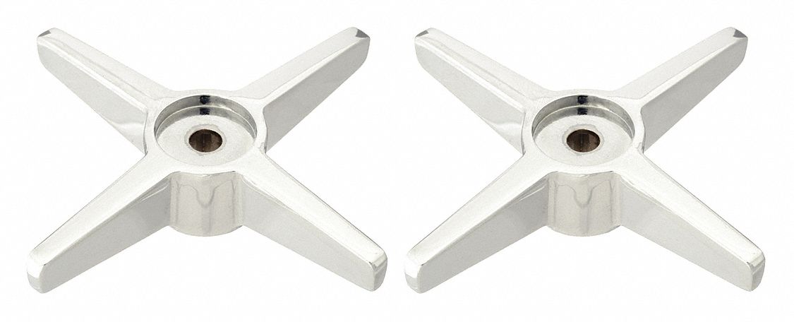 HANDLE: FITS CHICAGO FAUCETS BRAND, MANUAL, HOT/COLD WATER, METAL, 2 PK