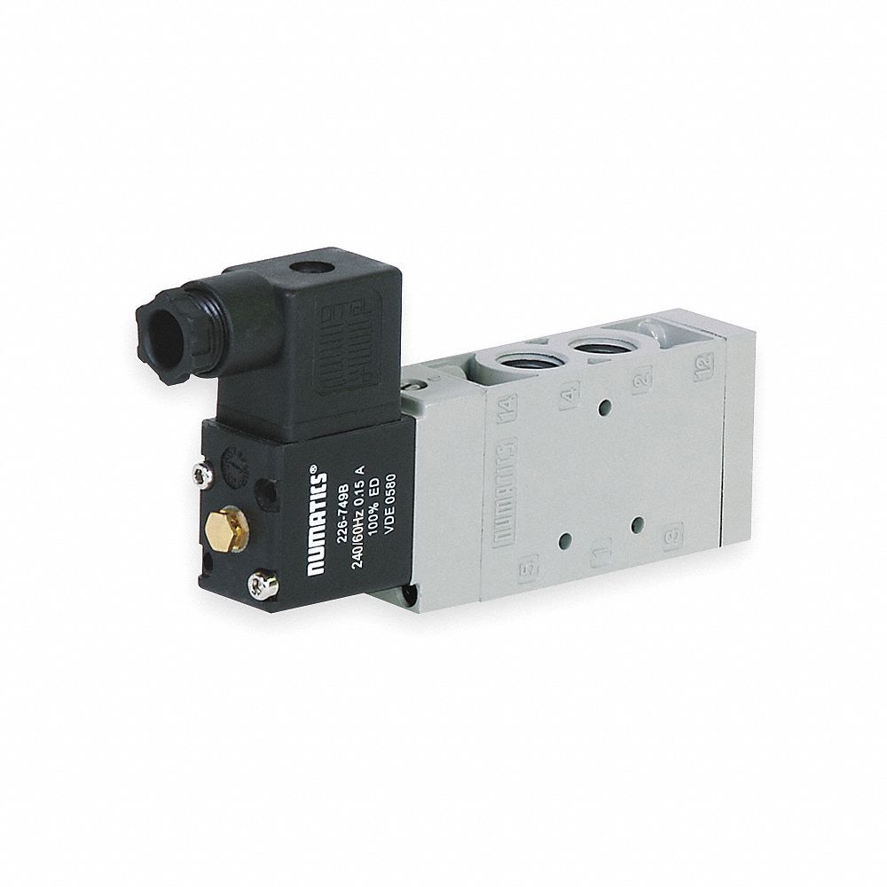 Solenoid Air Control Valve: Series L2, Single Solenoid, Four-Way / Two-Position, 5 Ports