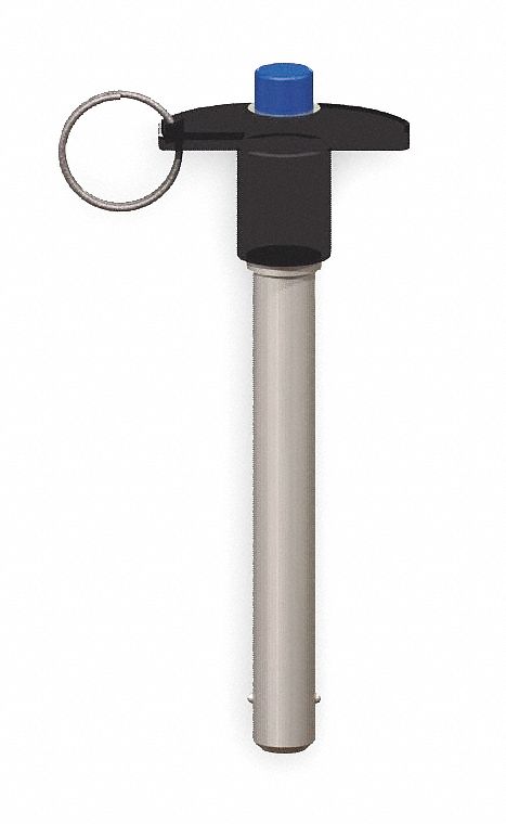 T HANDLE LOCK PIN, 2.5 IN GRIP LENGTH, 1/2 IN SHANK DIAMETER, 2 IN, ALUMINUM