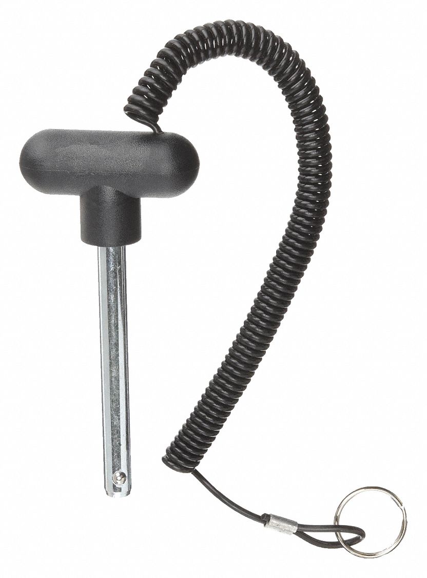 Rounded TKnob, 3 1/8 in Shank Lg, Quick Release Pin 3JDF3