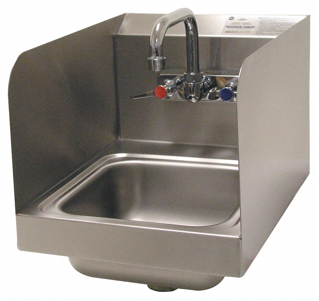 Hand Sink: 1 Stations, 5 in Bowl Dp, 9 in Bowl Lg, 9 in Bowl Wd, Faucet Included, 20 ga
