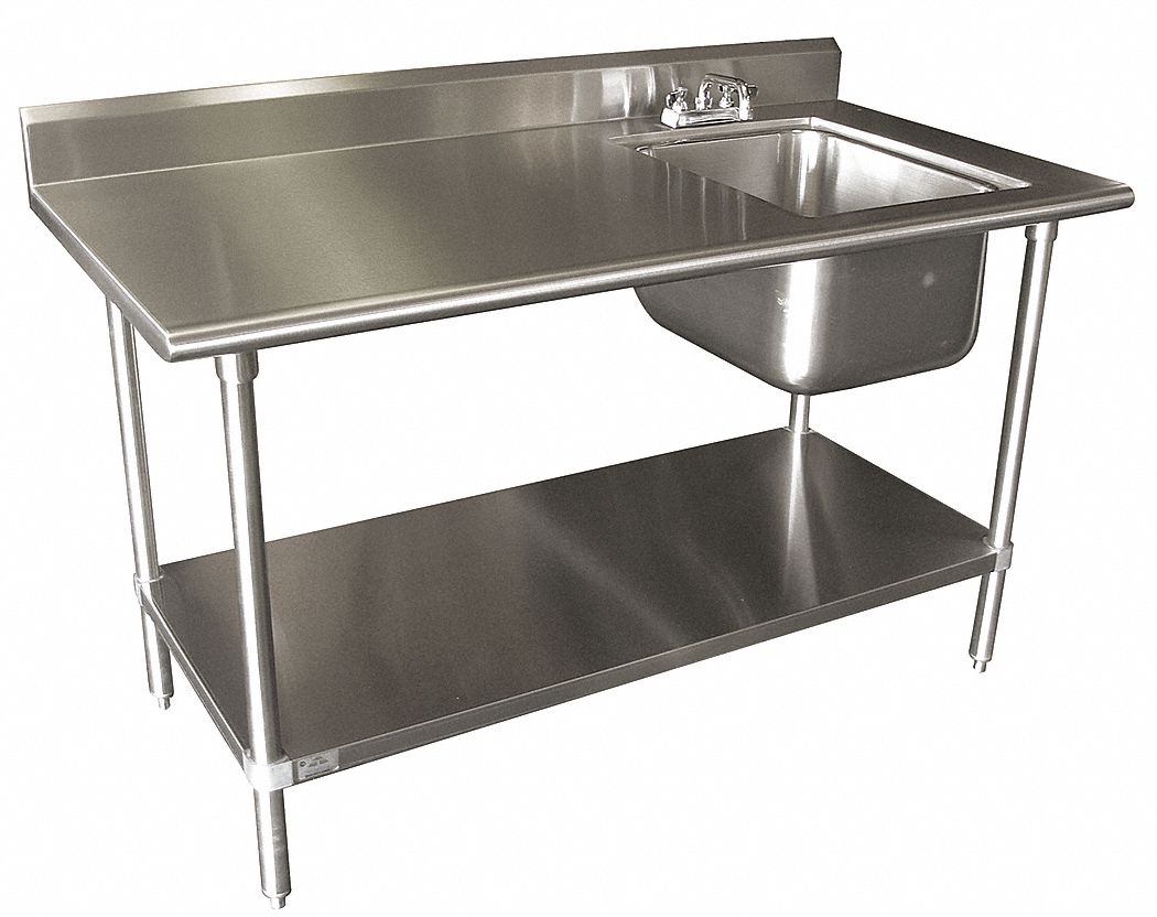 Advance Tabco Stainless Steel Scullery Sink With Left Work Table