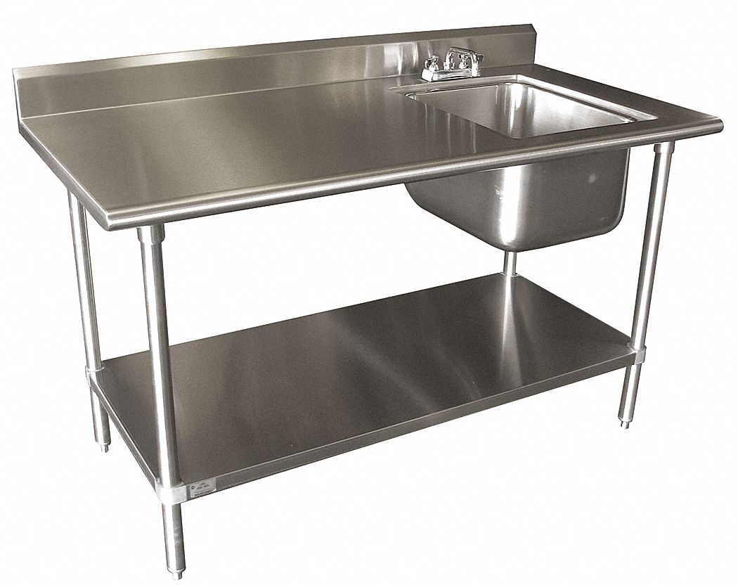 ADVANCE TABCO Stainless Steel Scullery Sink with Left Work Table, With ...