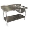 Freestanding, One-Bowl Kitchen & Bar Sinks With Faucets, With Drainboards on Left