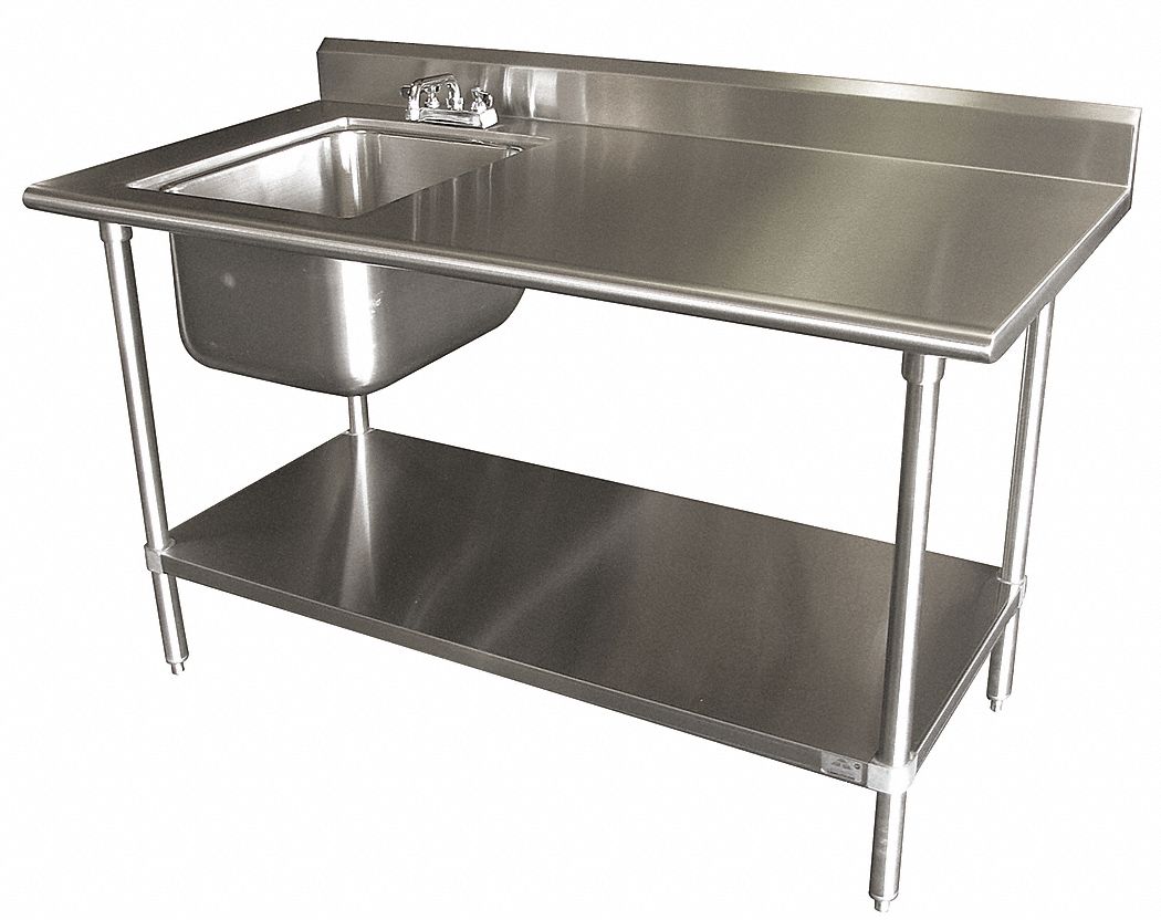 Advance Tabco Stainless Steel Scullery Sink With Right Work Table
