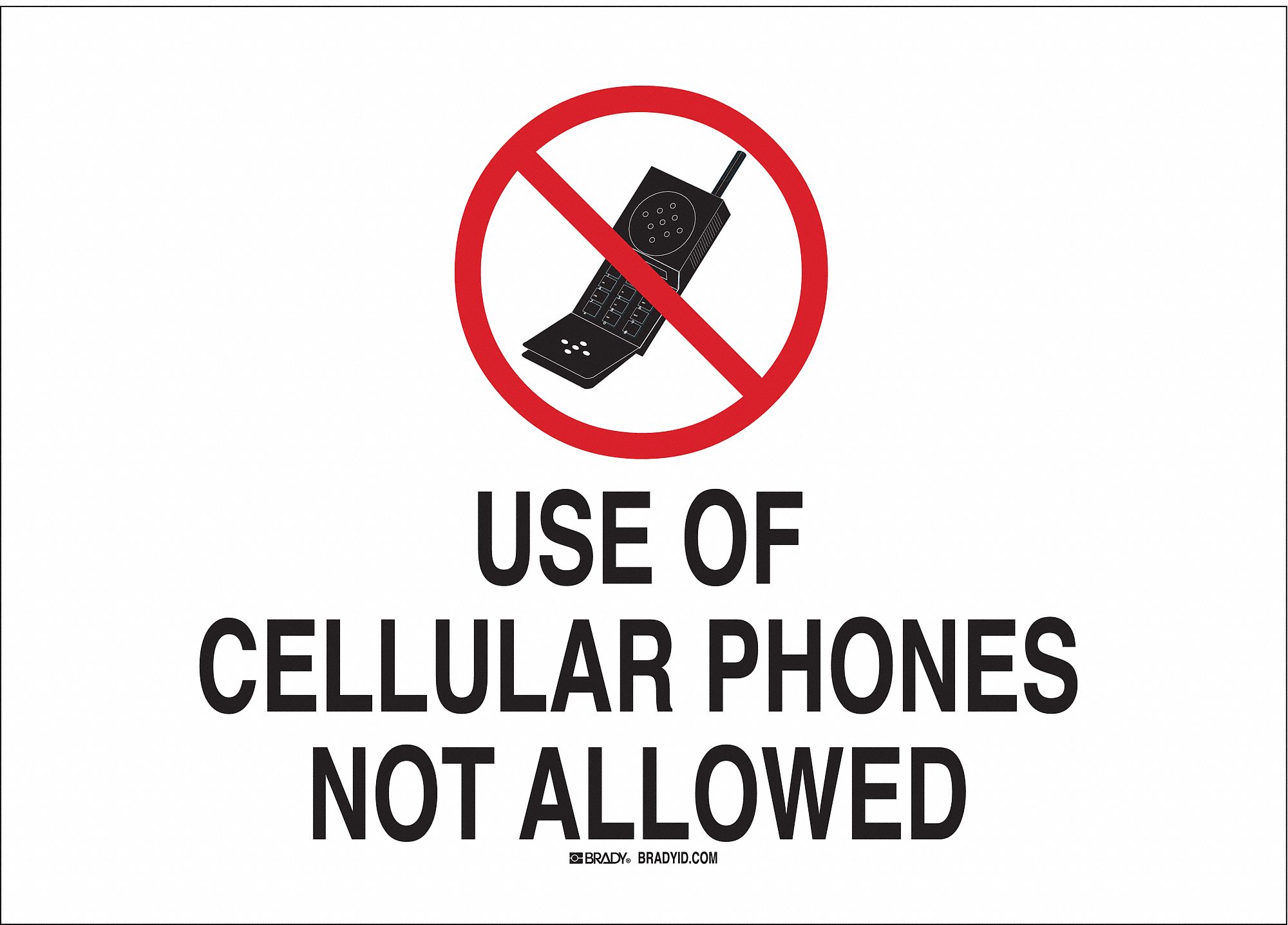 Security Sign, 10 x 14In, BK and R/WHT, ENG