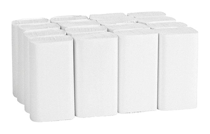 Paper Towel Sheets: White, 9 1/4 in Sheet Wd, 9 1/2 in Sheet Lg, 125 Sheets, 16 PK
