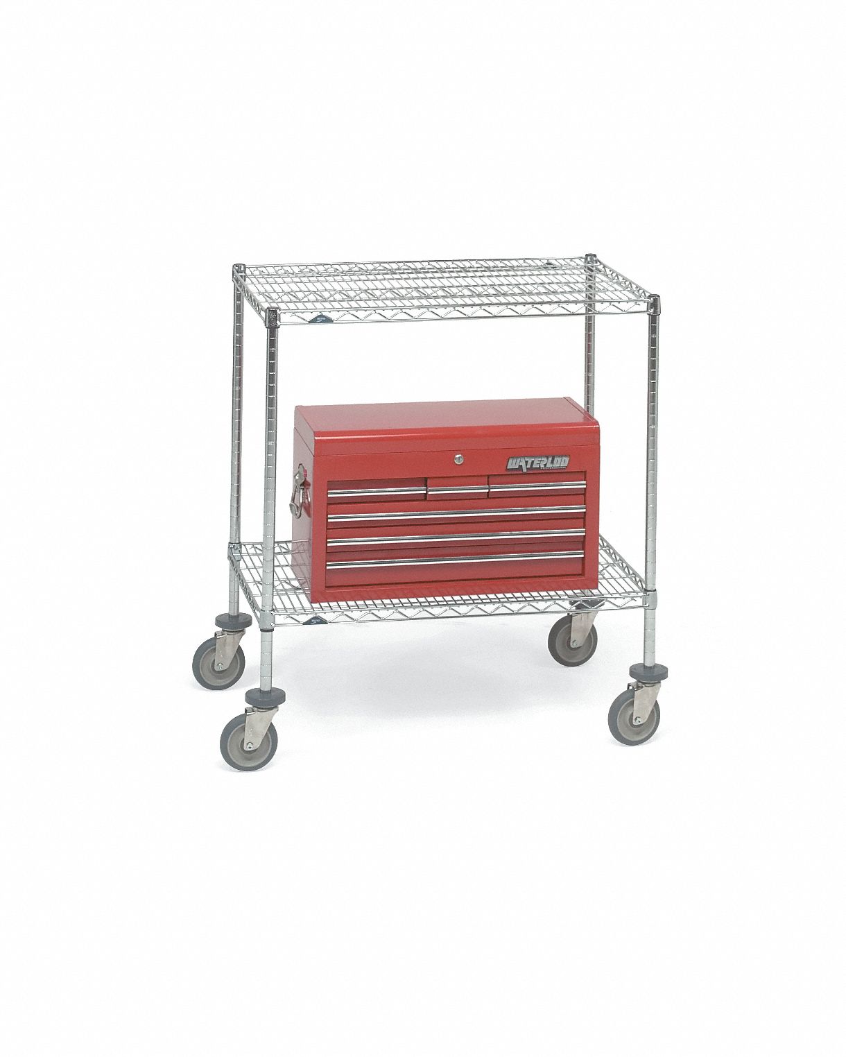 UTILITY CART WITH SHALLOW LIPPED WIRE SHELVES, 900 LB LOAD CAPACITY, 36 X 24 X 39 IN