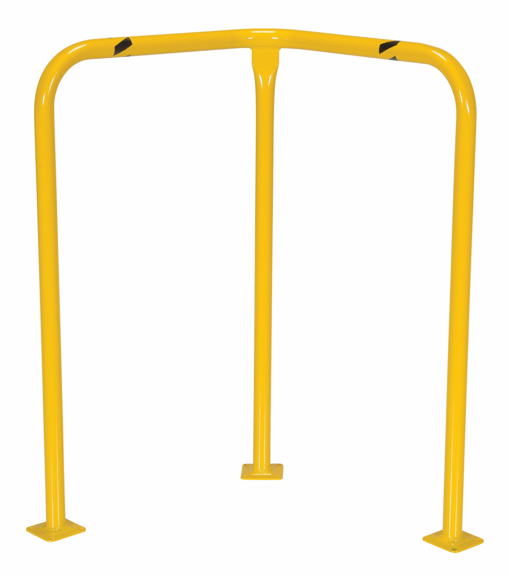 GRAINGER APPROVED Yellow, Steel, Corner Guard, Floor Mounted Guard Rail