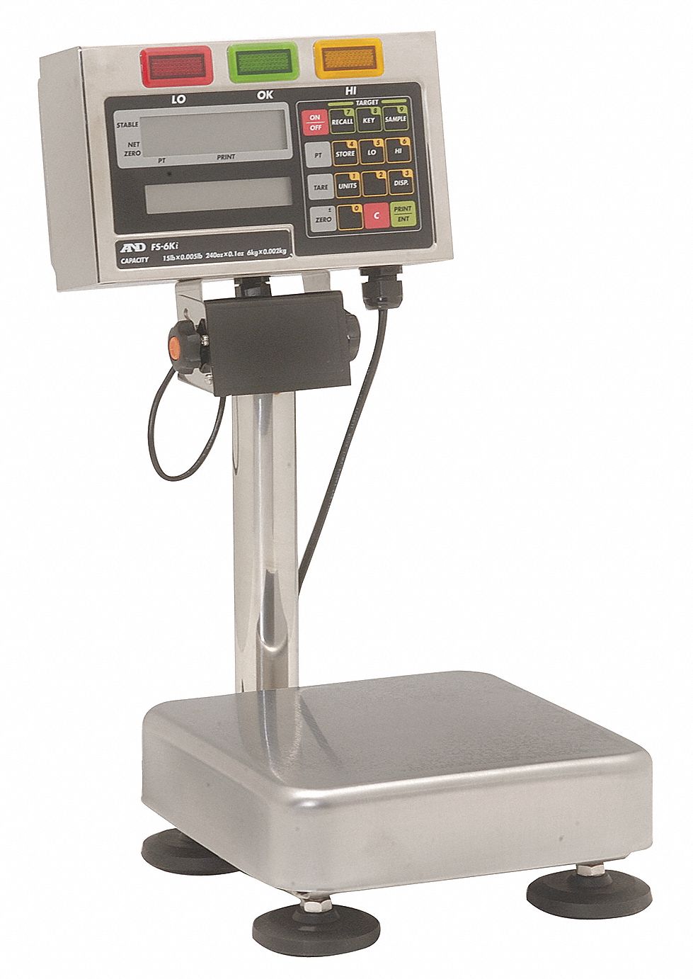Platform Bench Scale: 6 kg, 0.002 kg/0.005 lb/0.5 g, 9 7/8 in Weighing Surface Dp