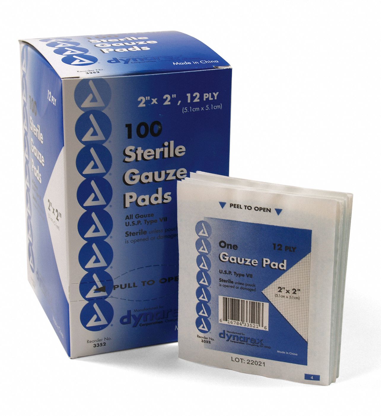 MEDIFIRST Gauze Pad, Unitized, Sterile, Cotton Blend, PK 100 3JMD8