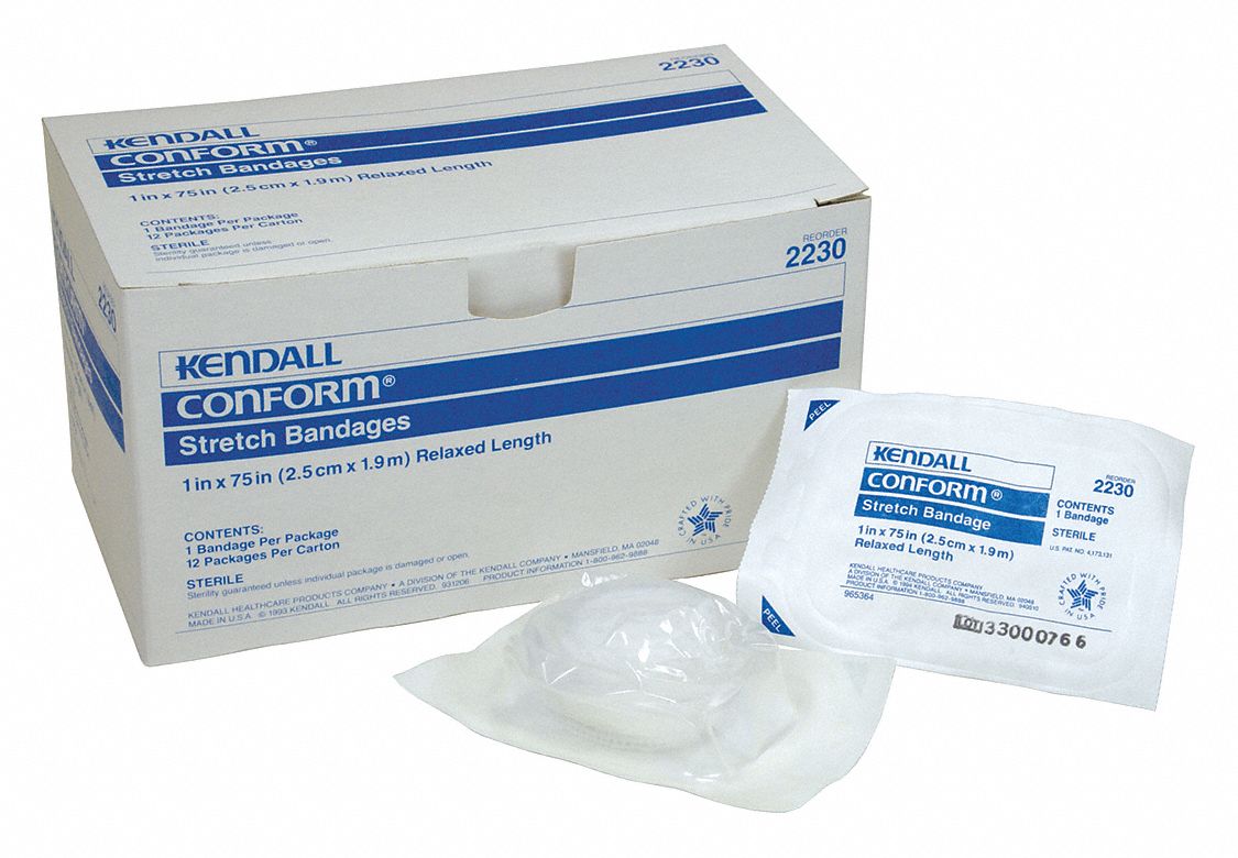 Stretch Bandage White 4 1/8yd L 1 W PK12