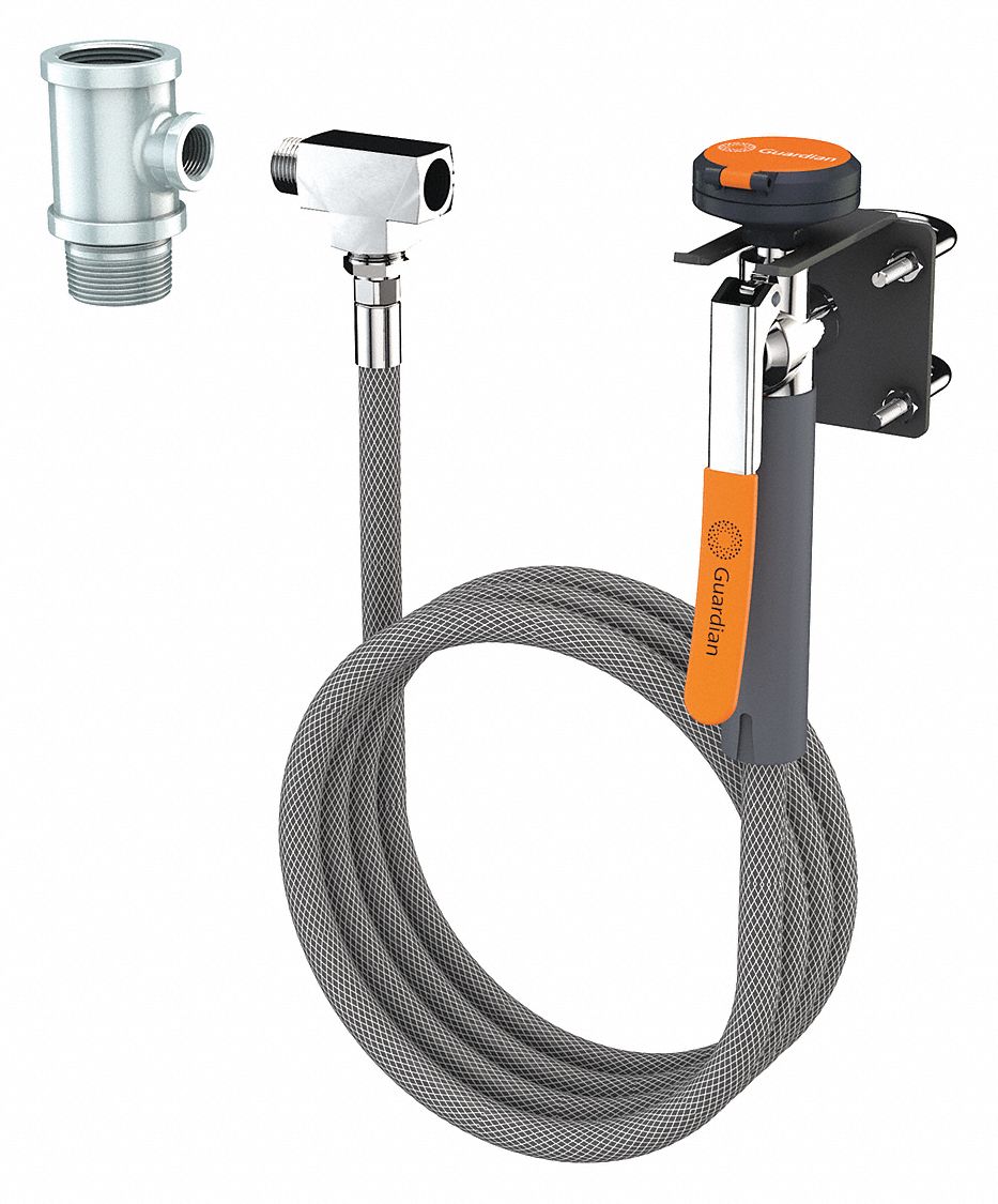 GUARDIAN EQUIPMENT Single Head Drench Hose, Wall Mount, 8 ft Hose