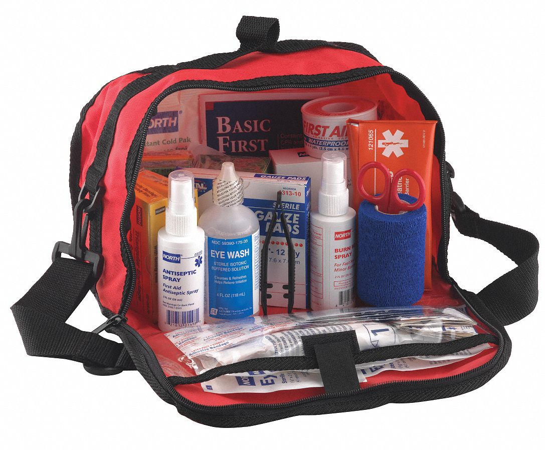 3JPA8 - CPR Barrier First Aid Kit Bulk Red 62Pcs