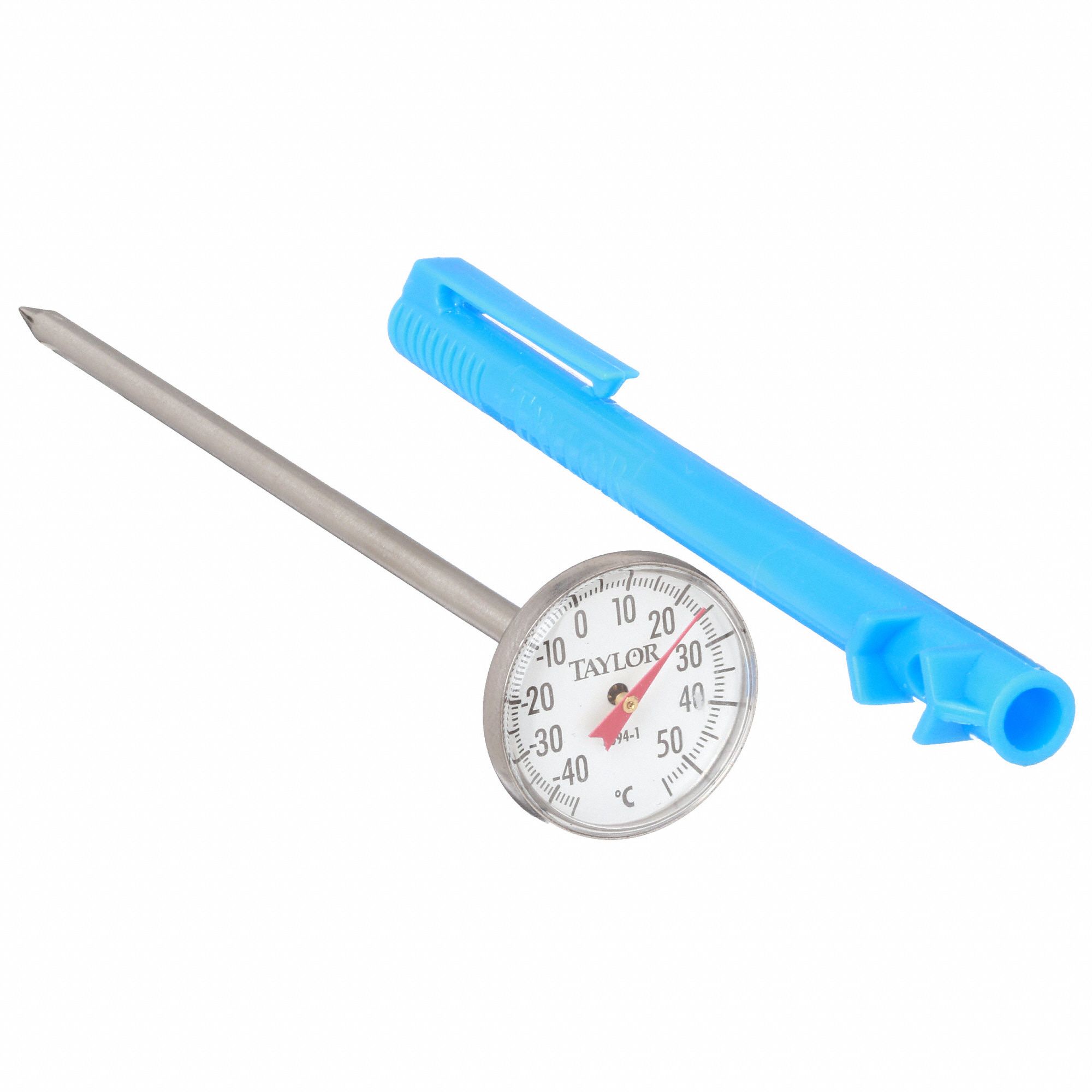 TAYLOR Item Dial Pocket Thermometer, Temp. Range (C) 40° to 50°C, Stem