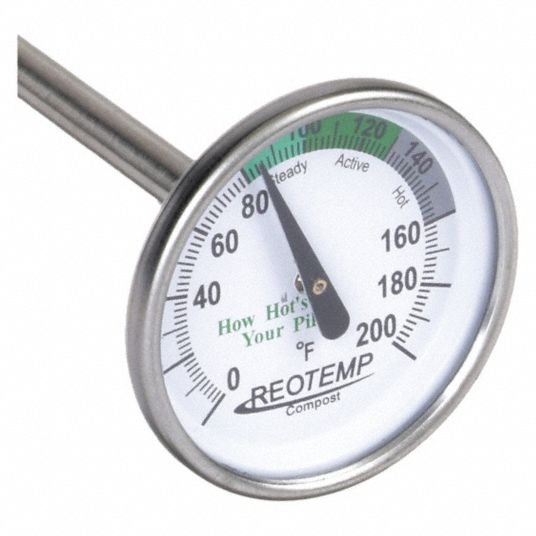 Gardening/Home Composting/Schools and Community Programs, Compost Dial  Thermometer - 3JPN4