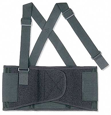 BACK SUPPORT W/SUSPENDERS,BLACK,XS
