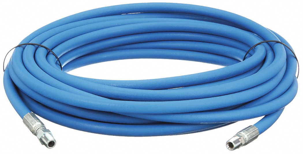 Pressure Washer Hose: 1/4 in Hose Inside Dia., 100 ft Hose Lg, Neoprene,  MNPT x MNPT, Blue