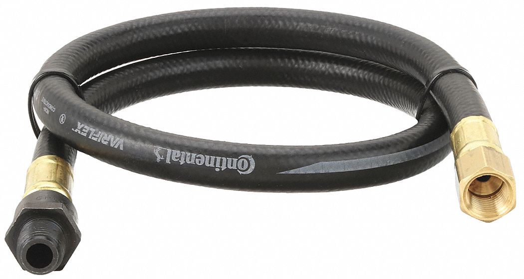 SNUBBER HOSE, ⅜ IN HOSE ID, 30 IN HOSE LENGTH, BLACK, BRASS X BRASS, FNPT X MNPT