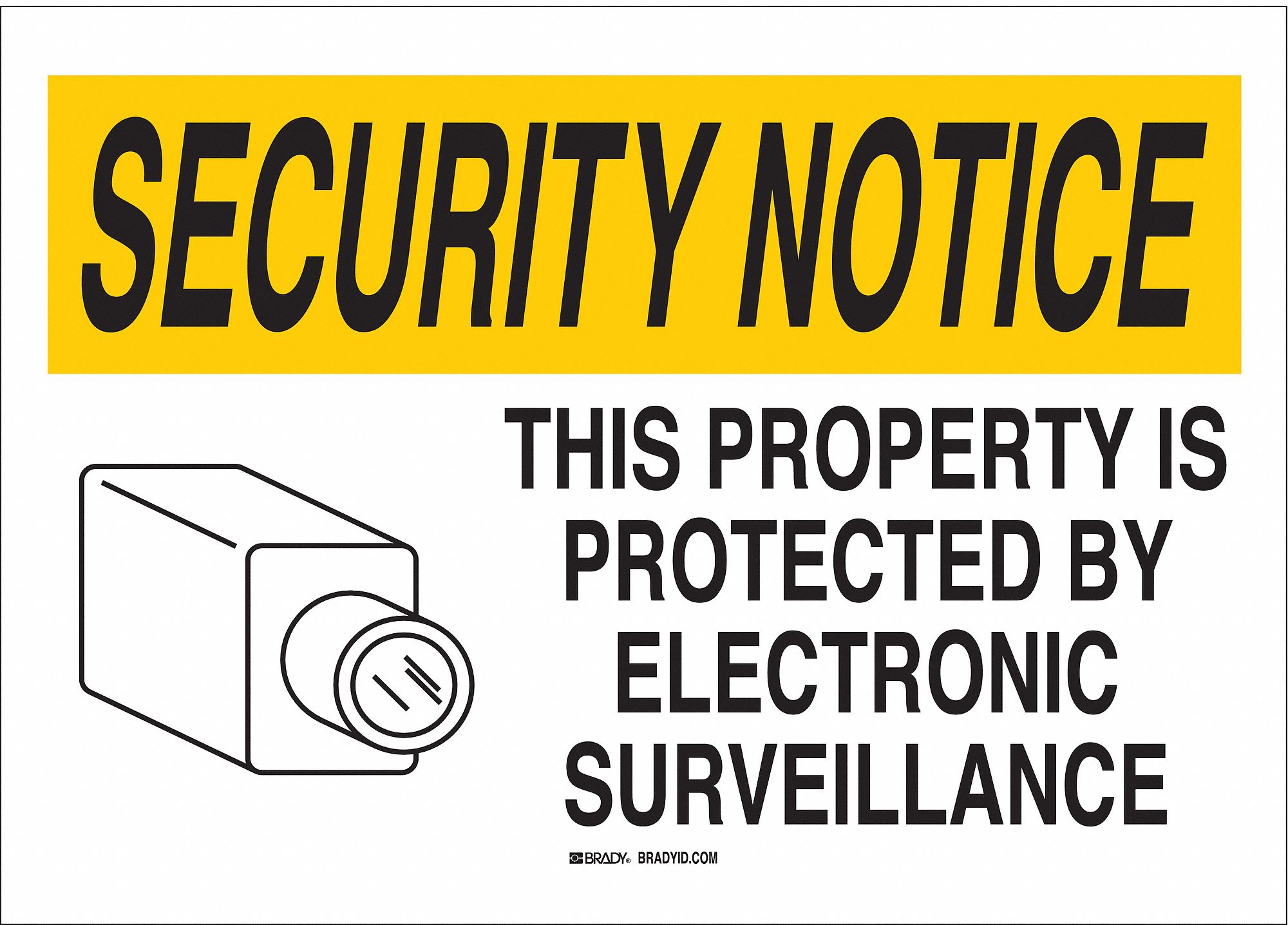SECURITY SIGN, PLASTIC, MOUNTING HOLES, NOT RETROREFLECTIVE, 0.059 IN THICK, RECTANGLE, 20 IN X 14 IN