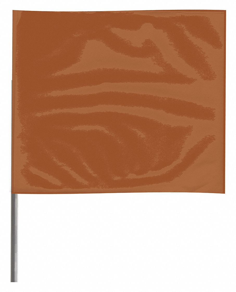 GRAINGER APPROVED Brown Marking Flag, 2 1/2 in Flag Height, Solid