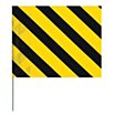 Black Stripes On Yellow Marking Flags image