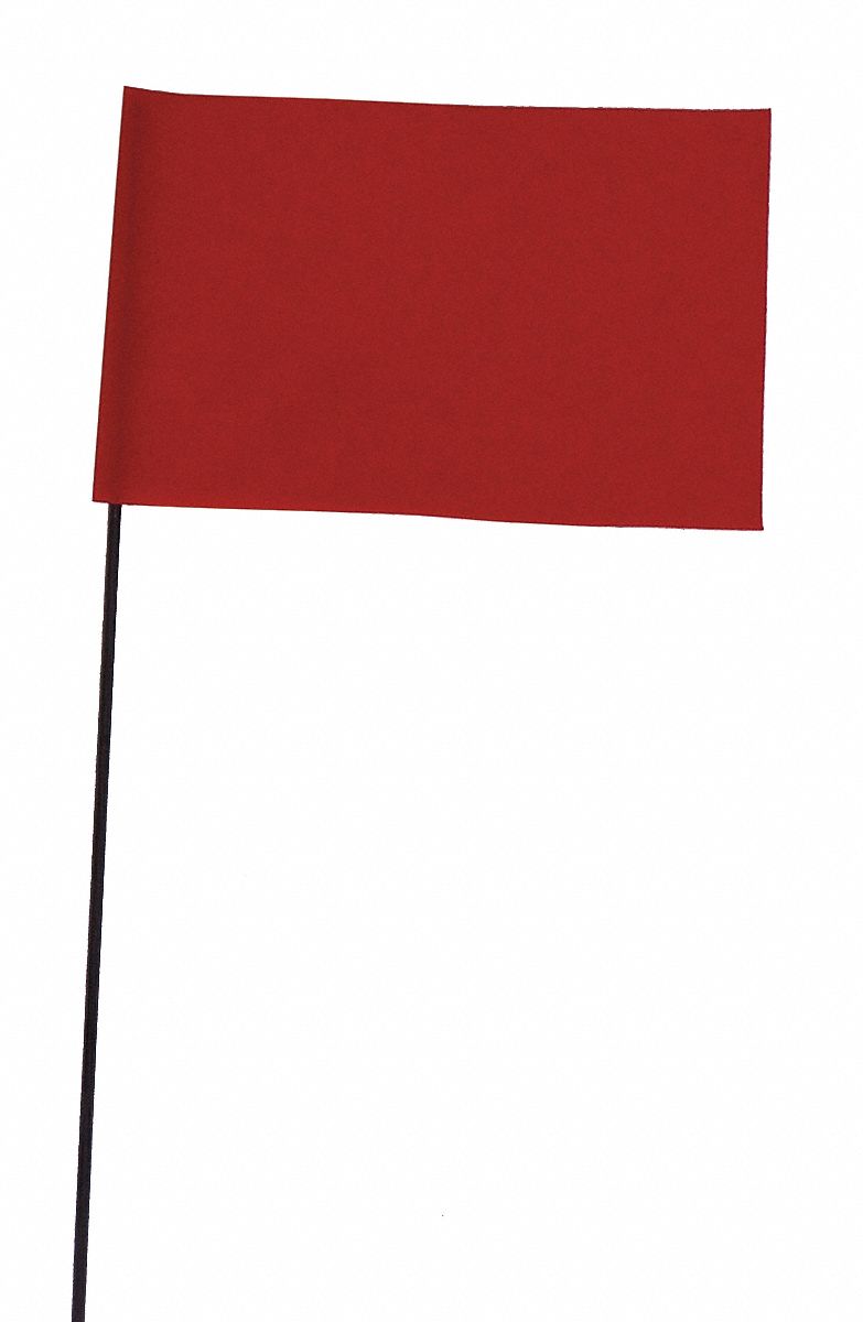 GRAINGER APPROVED Red Marking Flag, 2 1/2 in Flag Height, Solid Pattern