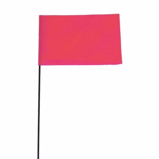 GRAINGER APPROVED Fluorescent Pink Marking Flag, 2 1/2 in Flag Height ...