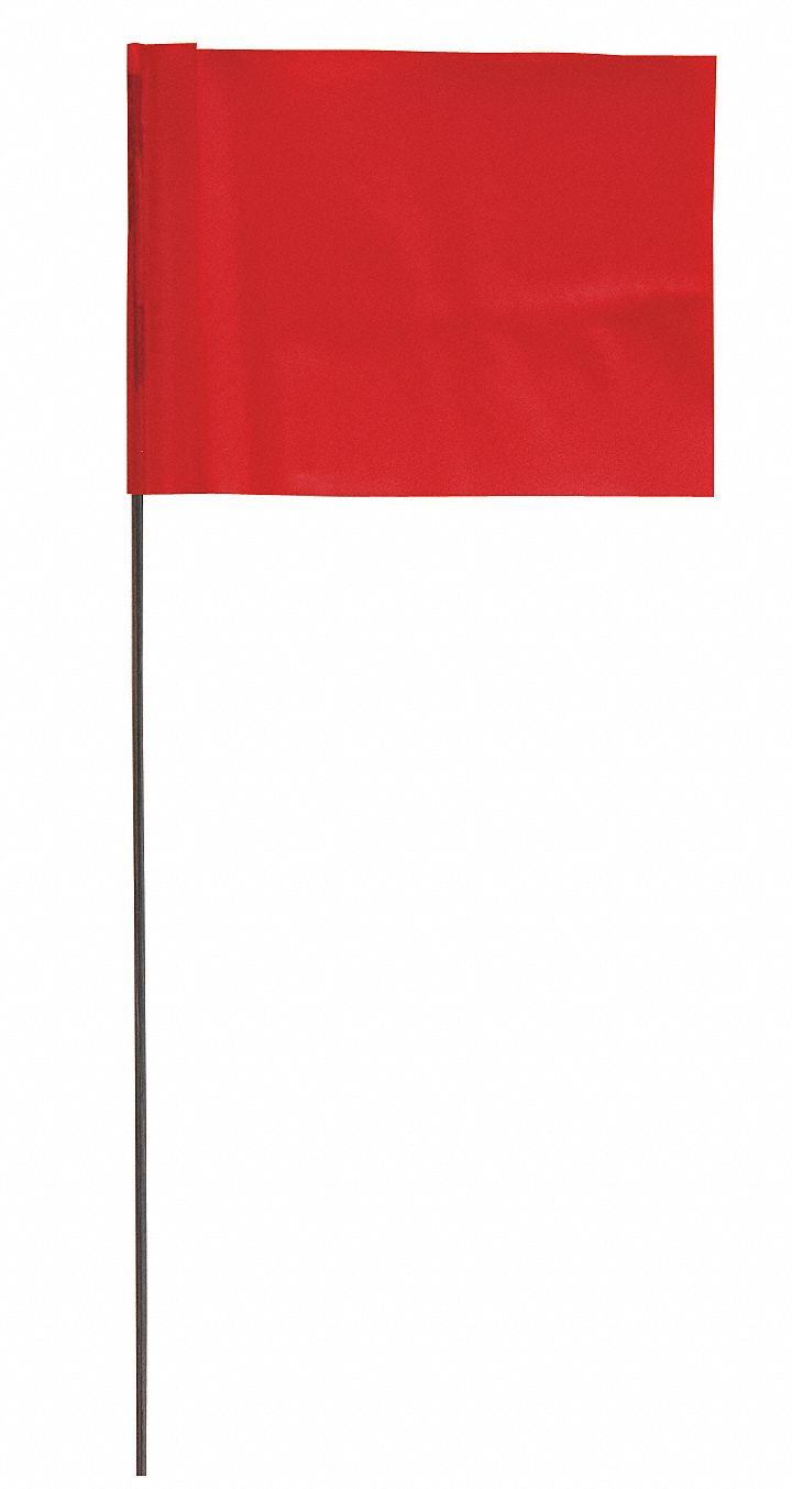 GRAINGER APPROVED Red Marking Flag, 2 1/2 in Flag Height, Solid Pattern