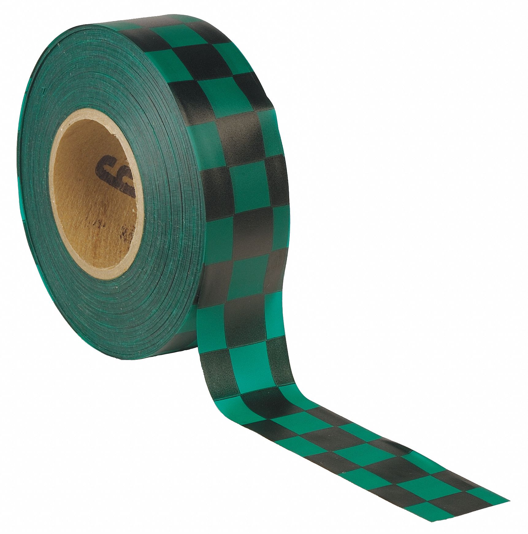 PRESCO PRODUCTS CO Flagging Tape, Green/Black, 1 3/8 in x 300 ft