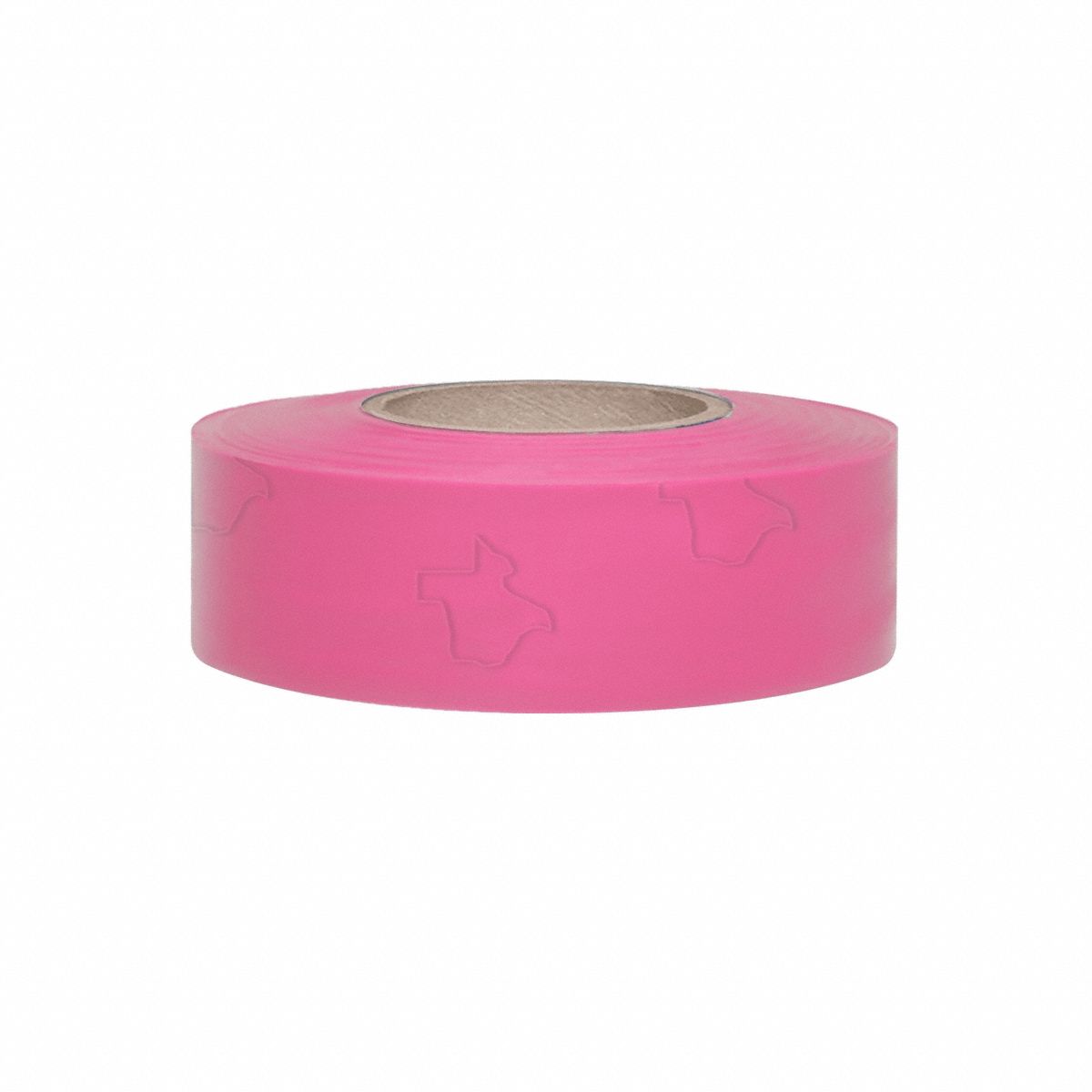 Flagging Tape: Pink, No Legend, No Pattern, 300 ft Lg, 1 3/16 in Wd, Vinyl