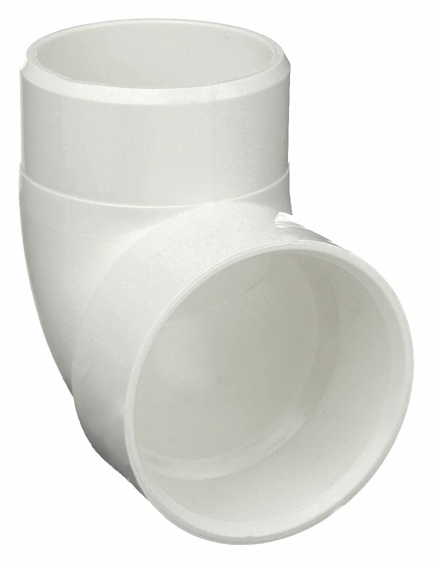 90° Vent Street Elbow: Schedule 40, 3 in x 3 in Fitting Pipe Size, Male Spigot x Female Socket
