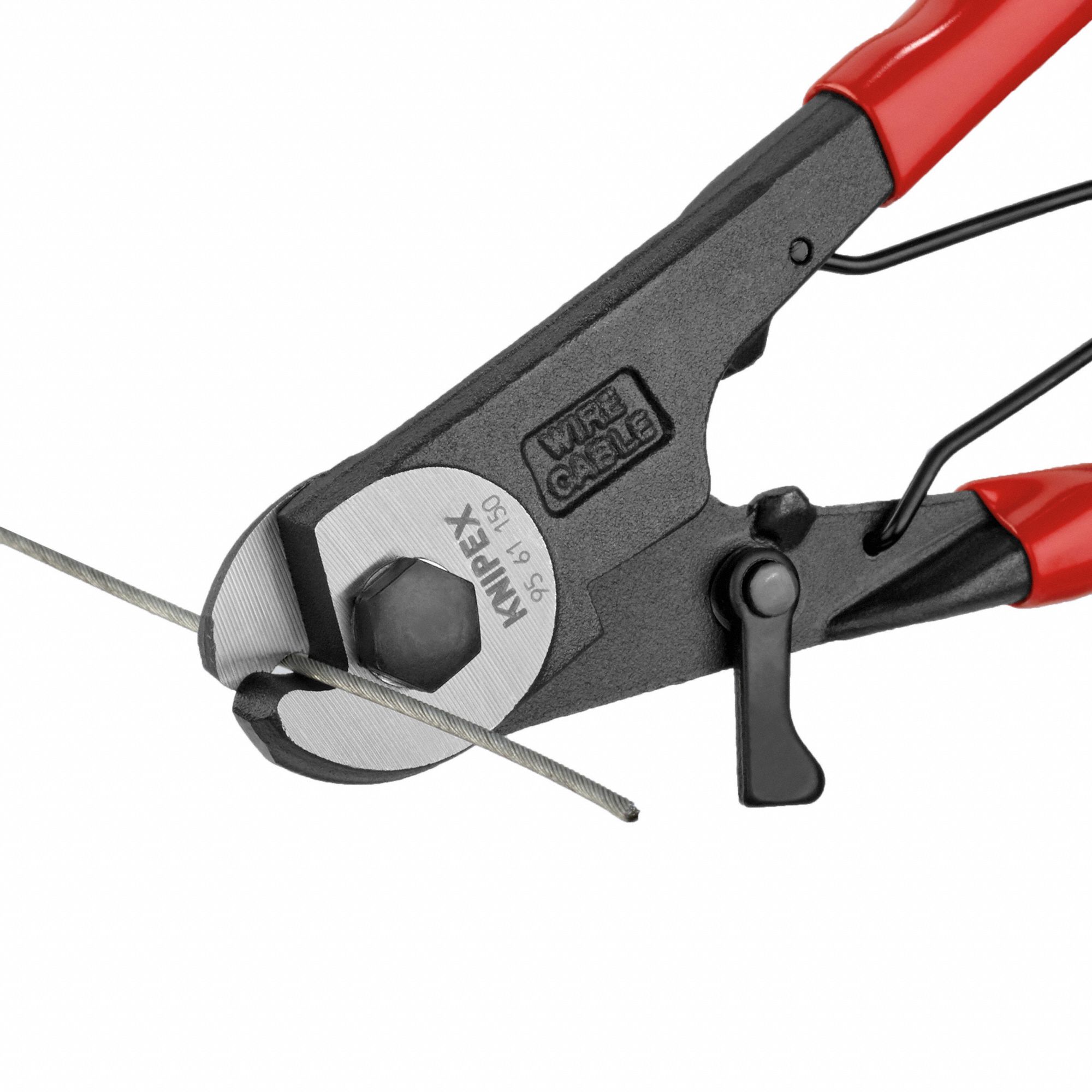 KNIPEX Wire Rope Cutter Plastic, Shear, 6 in Overall Lg, For 1/8 in