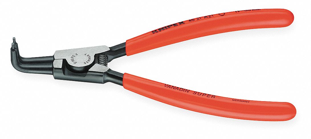 RETAINING RING PLIER, EXTERNAL, FOR 40 MM TO 100 MM SHAFT DIA, 0.091 IN TIP DIA, 7⅞ IN OVERALL L