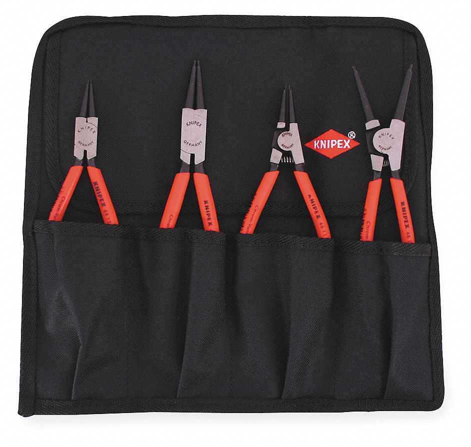 Retaining Ring Plier Set: External/Internal, 0.07 in_0.035 in Tip Dia, 8 in_5 3/4 in Overall Lg