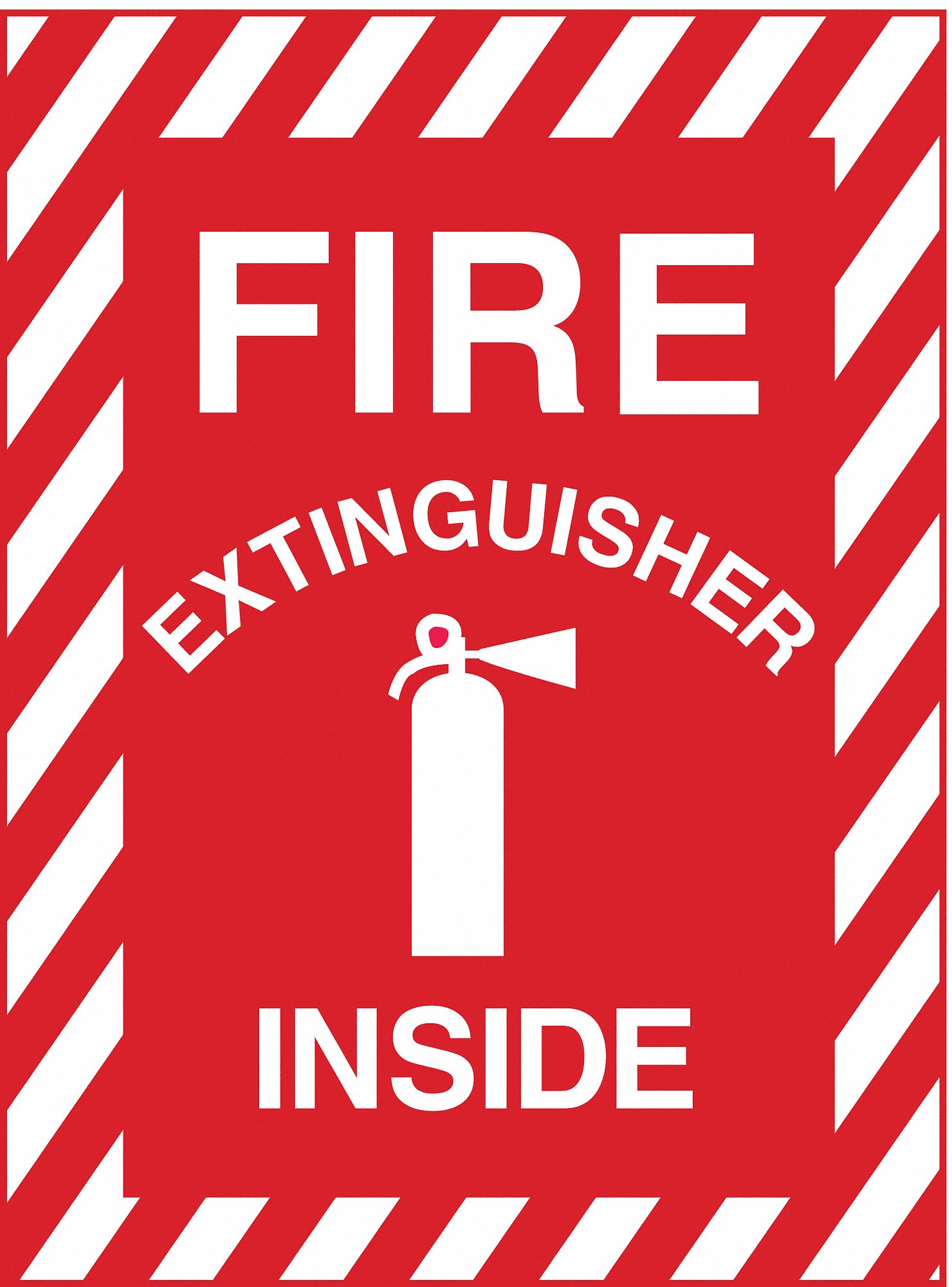 FIRE EQUIPMENT SIGN, NO HEADER, POLYESTER, 14 IN X 10 IN, ADHESIVE SURFACE, NOT RETROREFLECTIVE
