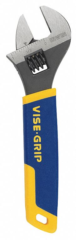 ADJUSTABLE WRENCH SET, ALLOY STEEL, CHROME, CUSHION GRIP GRIP, 6 IN TO 12 IN