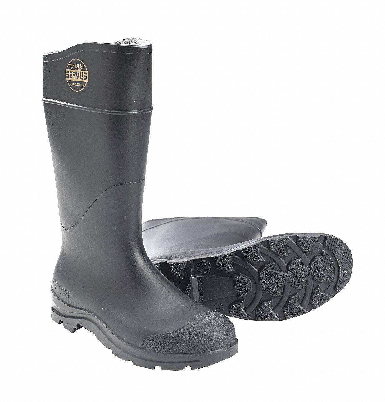 knee high rubber work boots