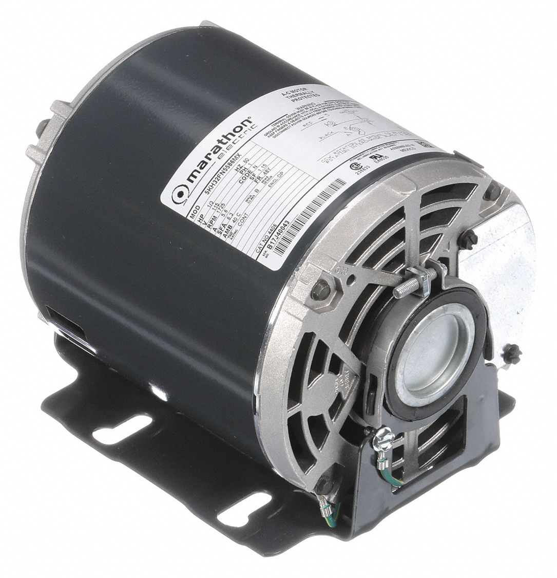 CARBONATOR PUMP MOTOR, CRADLE BASE MOUNTING, 1/3 HP, 1,725 NAMEPLATE RPM, 115 V AC