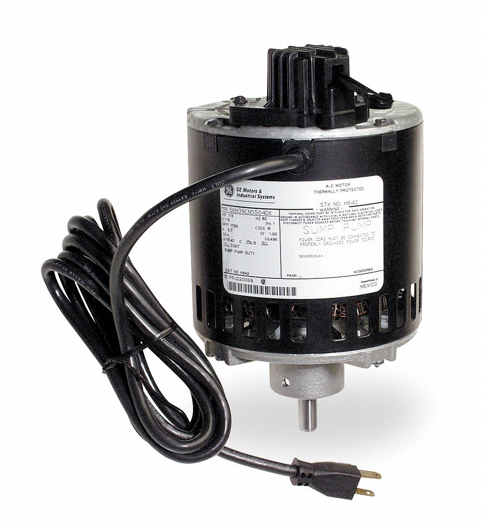 MARATHON MOTORS 1/3 HP Sump Pump Motor, 1725 Nameplate RPM, 115 Voltage