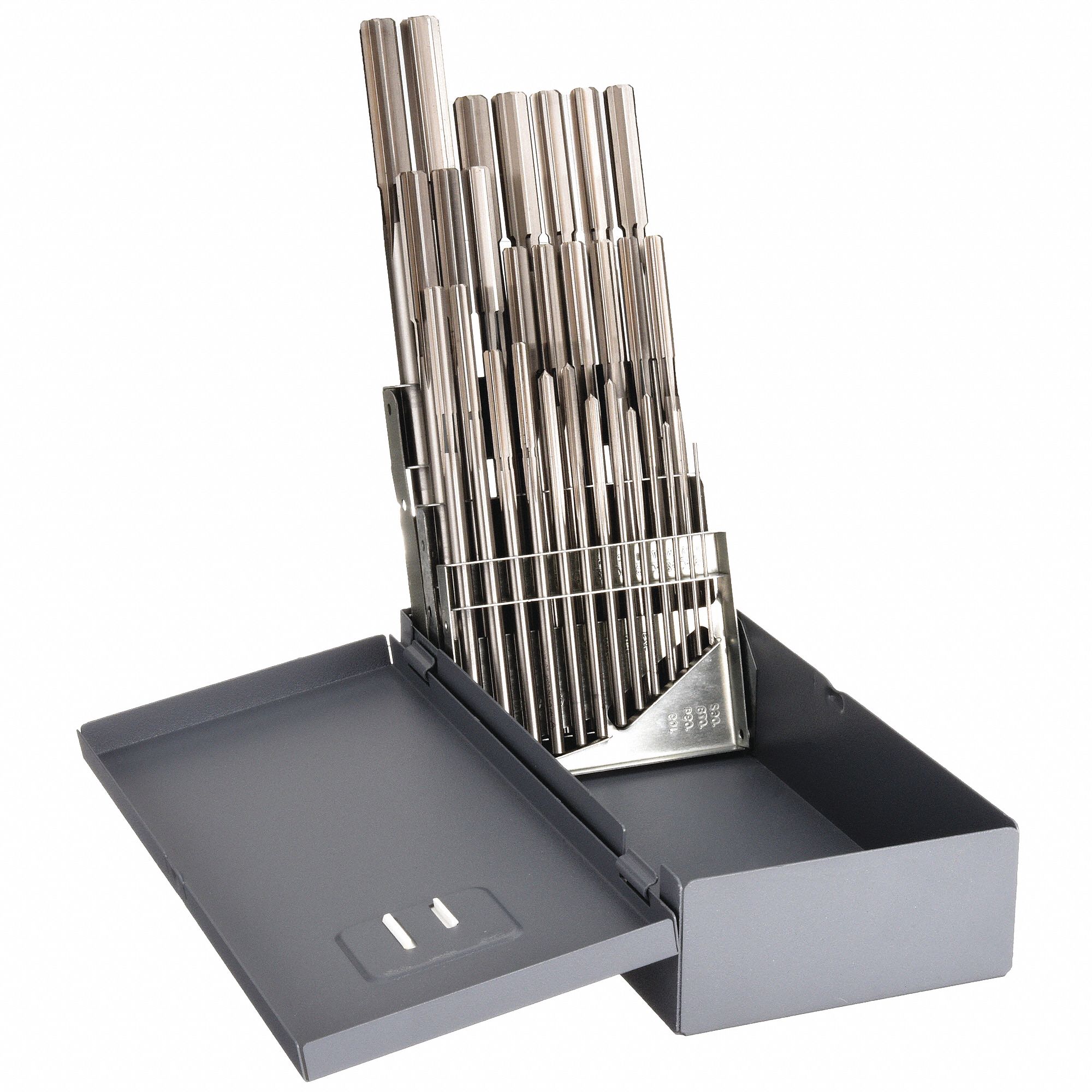 Chucking Reamer Set: 29 Pc, 1/16 in to 1/2 in Dia, Straight Flute