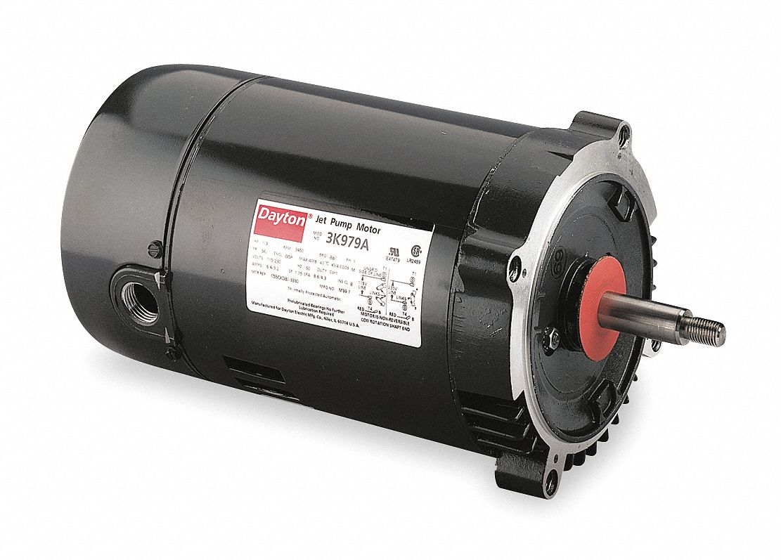 1/2 HP Jet Pump Motor, 3450 Nameplate RPM, 115/230 Voltage, 56J