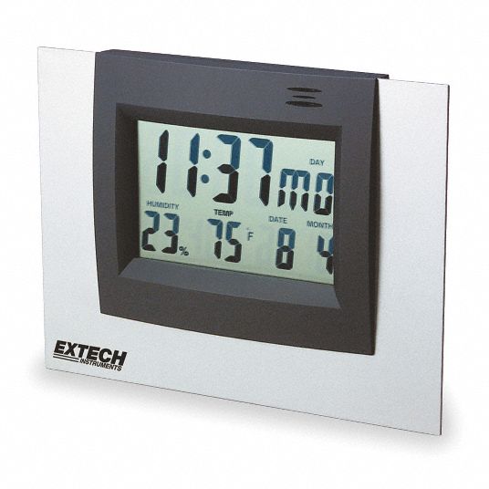 Digital Hygrometer with Clock Grainger