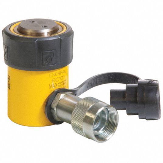 ENERPAC Hydraulic Ram Single Acting, 10 ton Nominal Capacity, 1 in Nominal Stroke Lg, Steel, RC